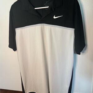 Nike Men's Black and Gray Polo Shirt